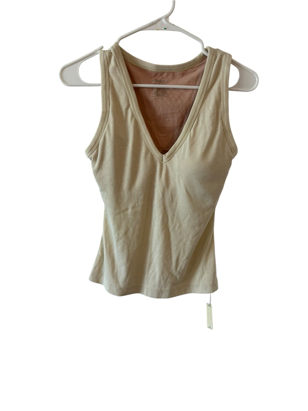 OGL Women's V-Neck Tank Top - Beige NWT